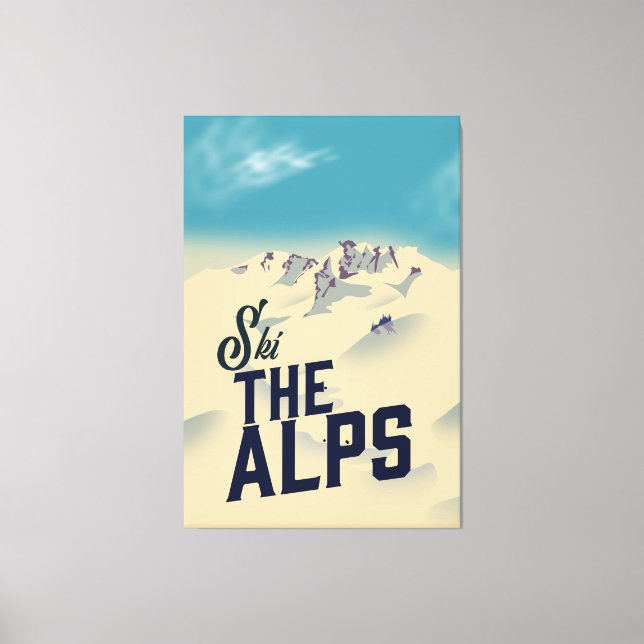 Lienzo Esquí en los Alpes (Anverso)