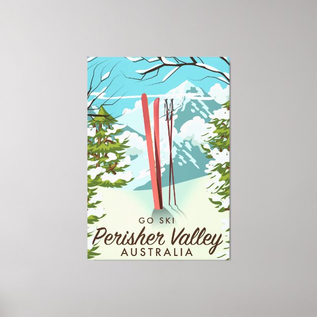 Lienzo Esquí en Perisher Valley Australia. (Anverso)