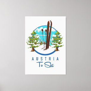 Lienzo Esquí, logo del poster de esquí.