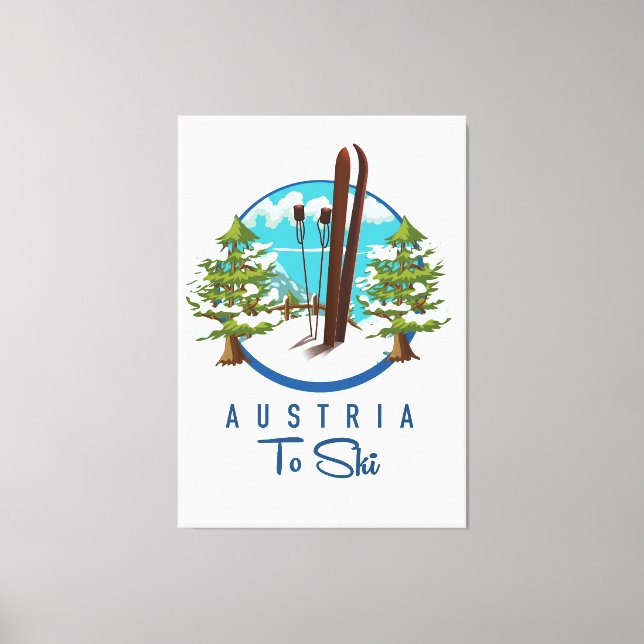 Lienzo Esquí, logo del poster de esquí. (Anverso)