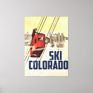 Lienzo ¡Esquí! Poster del viaje del vintage de Colorado
