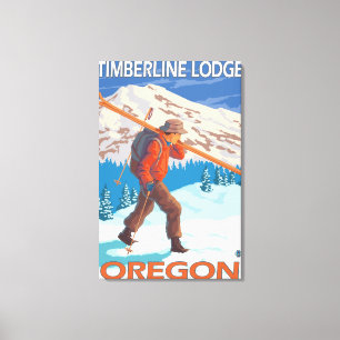 Lienzo Esquiador que transporte esquí de nieve - Timberli