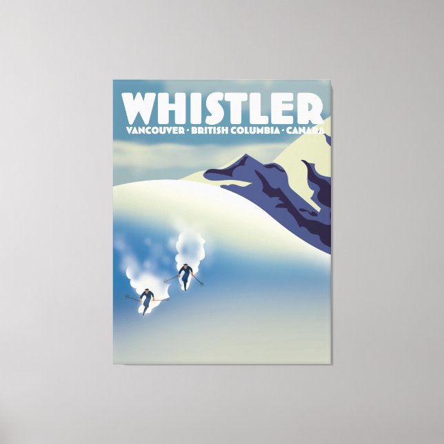Lienzo Esquiador Whistler Columbia Británica Canadá (Anverso)
