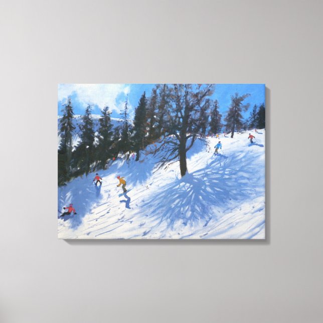 Lienzo Esquiadores de primavera Verbier 2010 (Anverso)