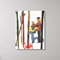 Esquíes de pie en nieve por Poster de pareja
