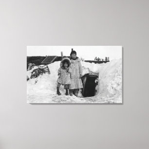 Lienzo Esquimales de Alaska fuera de su fotografía caser