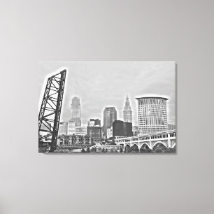 Lienzo Esquina Clásica de Vista del Río Cleveland