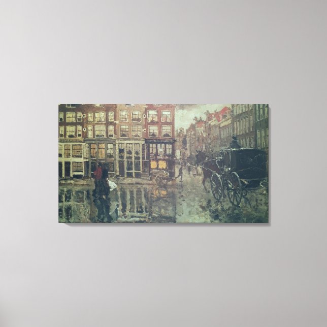 Lienzo Esquina de la Plaza Leidsche, Amsterdam (Anverso)