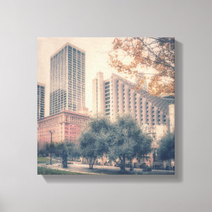 Lienzo Esquina de San Francisco con árbol de otoño
