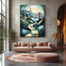 Lienzo Esquina geométrica abstracta de San Francisco, dor