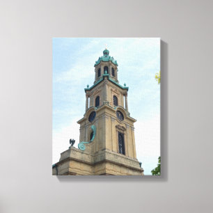 Lienzo Esquina y Torre de la Iglesia en la Catedral Plaza