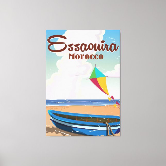 Lienzo Essaouira Marruecos poster de viajes de época (Anverso)