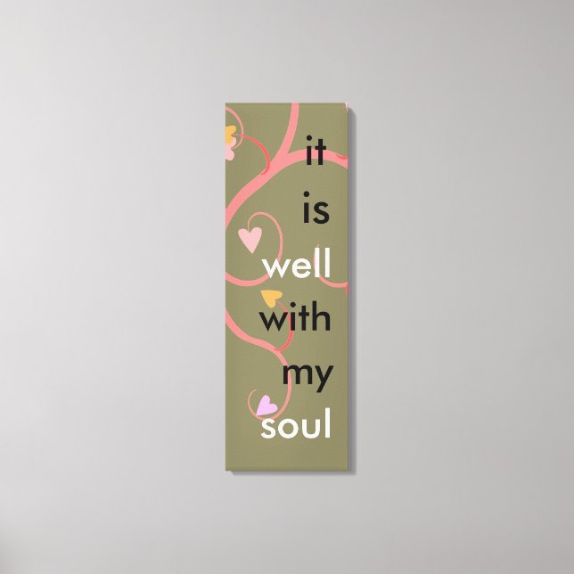 Lienzo "Está bien con mi alma" Cita con Hearts & Swirls (Anverso)