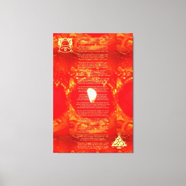 Lienzo Esta fue la noche antes de que los Navidades poema (Anverso)