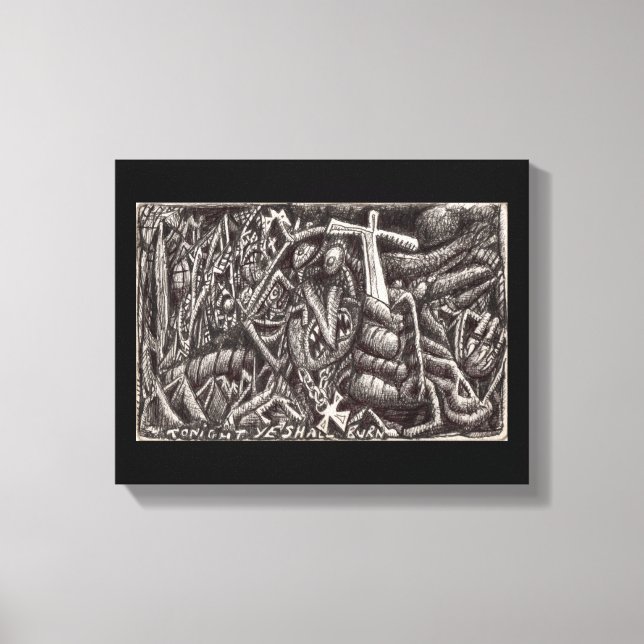 Lienzo "¡Esta noche arderéis!" (Anverso)