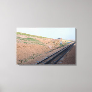 Lienzo Estación a lo largo del histórico ferrocarril de c