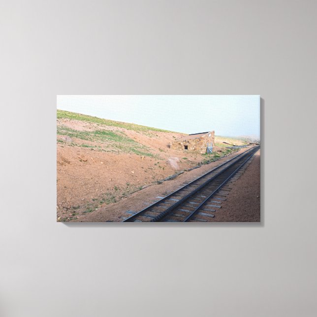 Lienzo Estación a lo largo del histórico ferrocarril de c (Anverso)