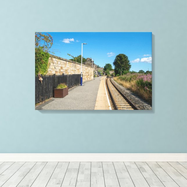 Lienzo Estación de Ferrocarril de Castleton Moor (Insitu (piso de madera))