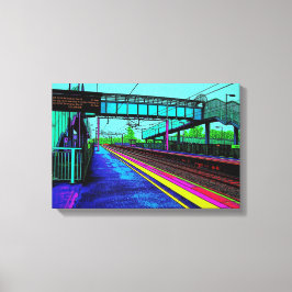 Lienzo Estación de Ferrocarril de Tile Hill al Estilo Pop