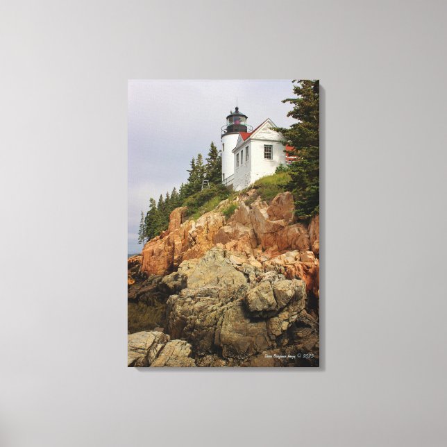 Lienzo Estación de Luz de Bass Harbor Head (Anverso)