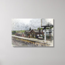 Lienzo Estación de Oxenhope Ferrocarril Patrimonio Acuare
