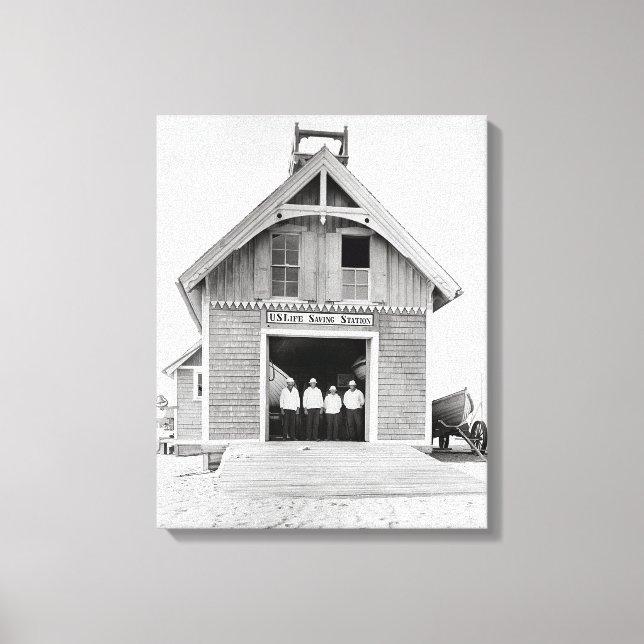 Lienzo Estación de salvamento Kitty Hawk Life, 1902 (Anverso)