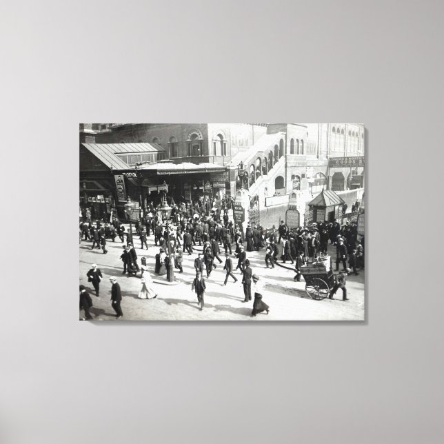 Lienzo Estación de tren de Broad Street, Londres, c.1890 (Anverso)