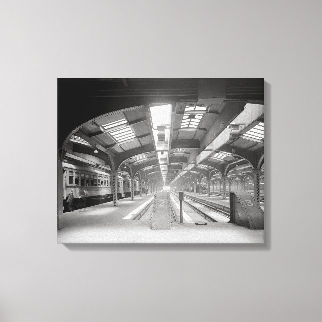 Lienzo Estación de tren de Chicago, 1920. Foto de cosecha (Anverso)