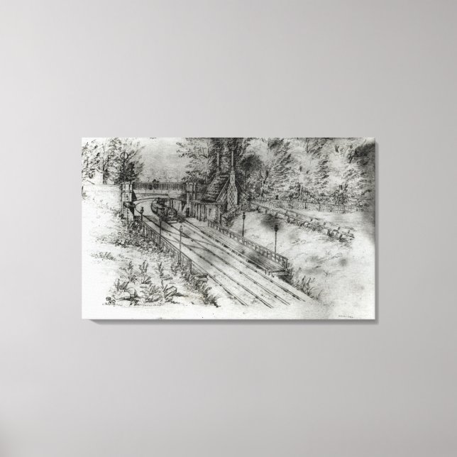 Lienzo Estación de tren de Putney (Anverso)