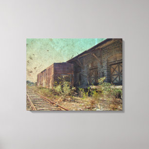 Lienzo Estación de tren y de tren