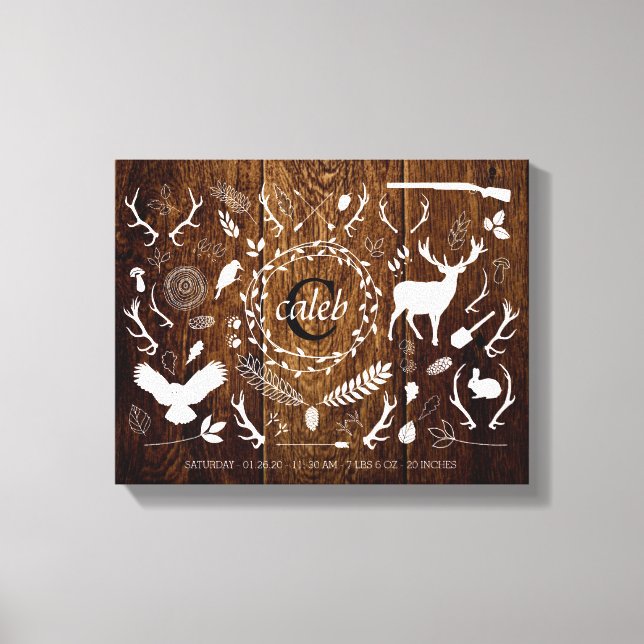 Lienzo Estaciones de natalidad personalizadas de bebé de  (Anverso)