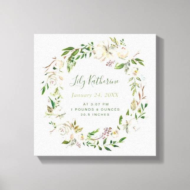 Lienzo Estaciones personalizadas de natalidad para bebés  (Anverso)