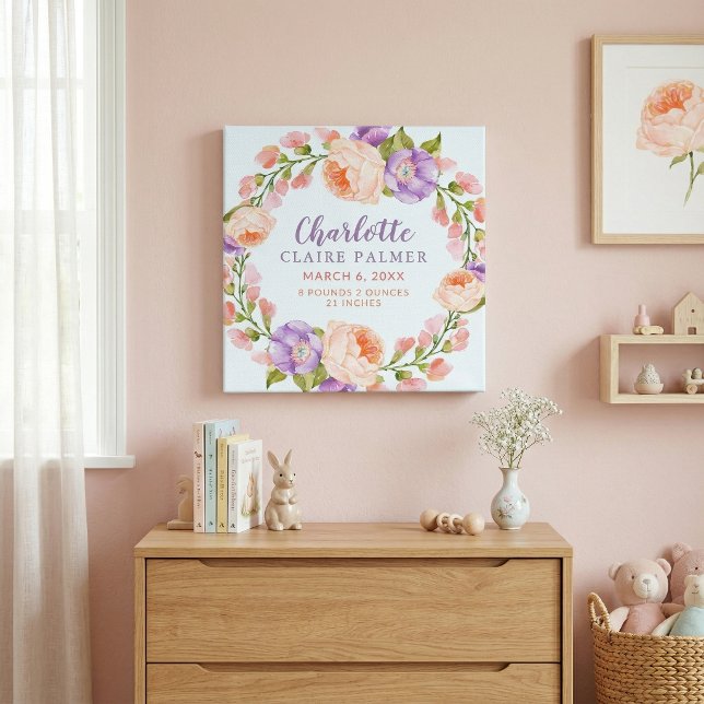 Lienzo Estadísticas de nacimiento de bebé personalizadas  (Subido por el creador)