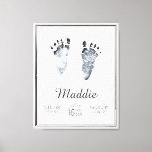 Lienzo Estadísticas de nacimiento de bebé personalizadas