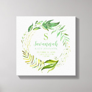Lienzo Estadísticas de nacimiento personalizadas de Boho