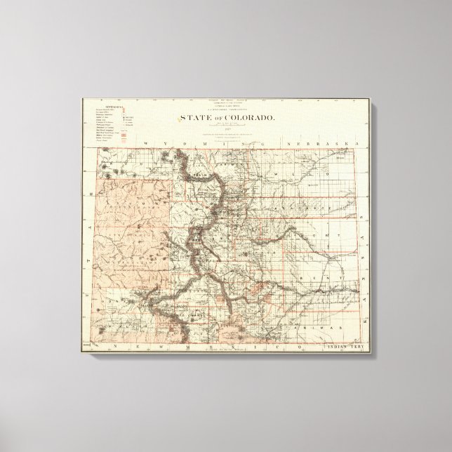 Lienzo Estado de Colorado (Anverso)