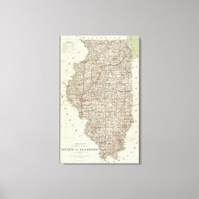 Lienzo Estado de Illinois (Anverso)