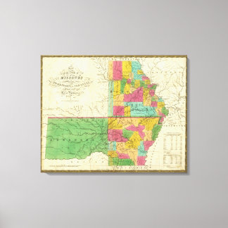 Lienzo Estado de Misuri y Territorio de Arkansas
