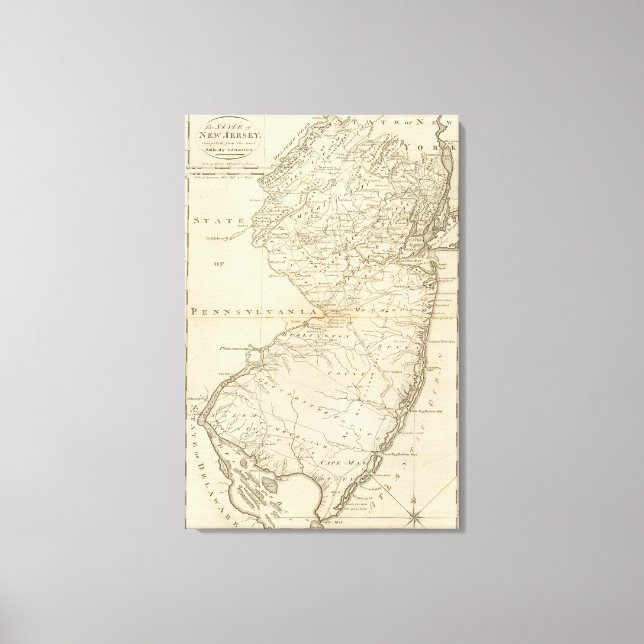 Lienzo Estado de Nueva Jersey 2 (Anverso)