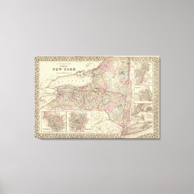 Lienzo Estado de Nueva York (Anverso)