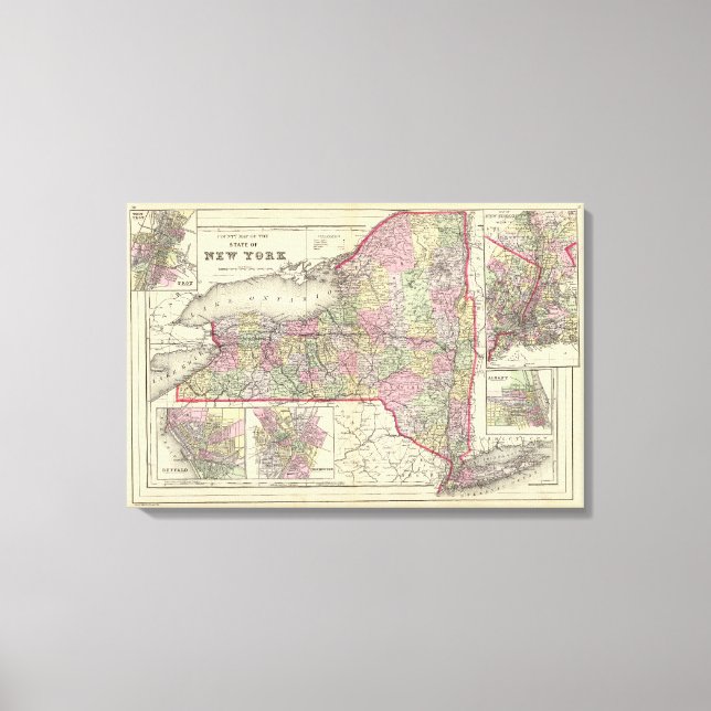 Lienzo Estado de Nueva York (Anverso)