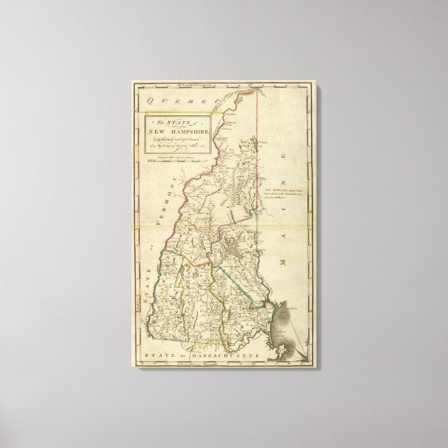Lienzo Estado de Nuevo Hampshire (Anverso)
