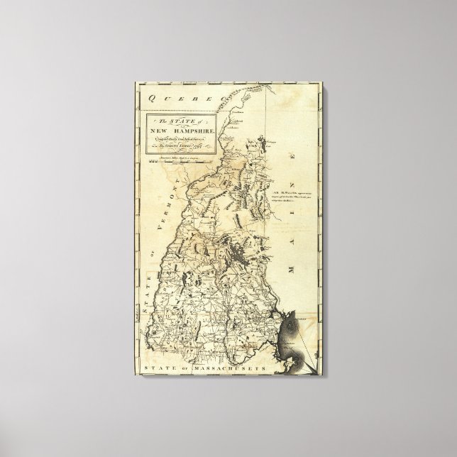 Lienzo Estado de Nuevo Hampshire 2 (Anverso)