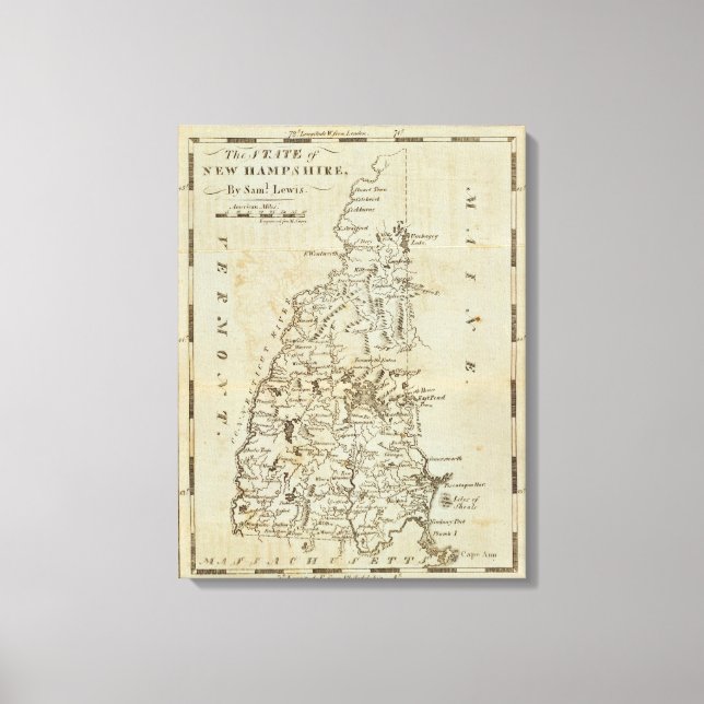 Lienzo Estado de Nuevo Hampshire 4 (Anverso)