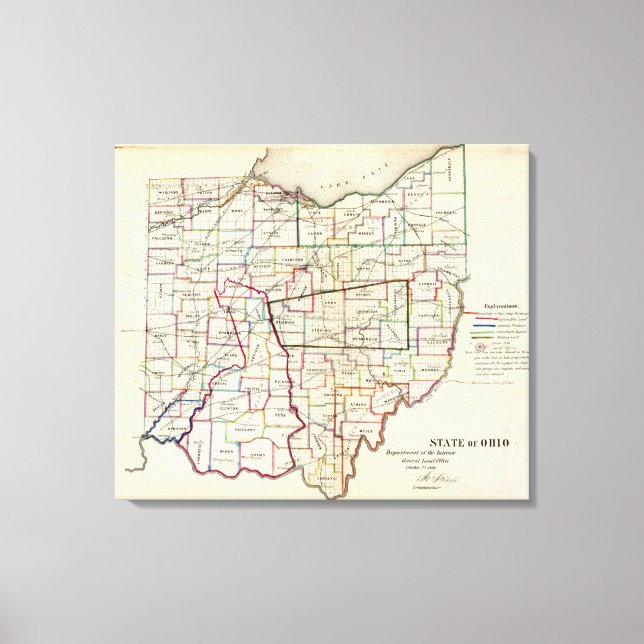 Lienzo Estado de Ohio (Anverso)