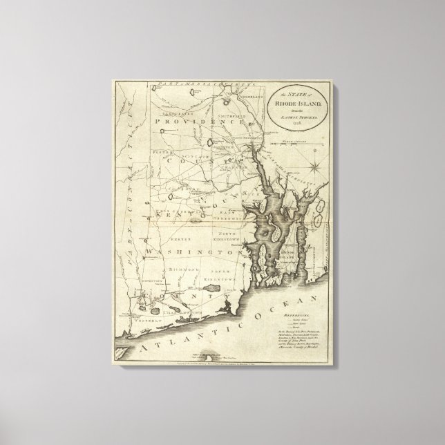 Lienzo Estado de Rhode Island (Anverso)