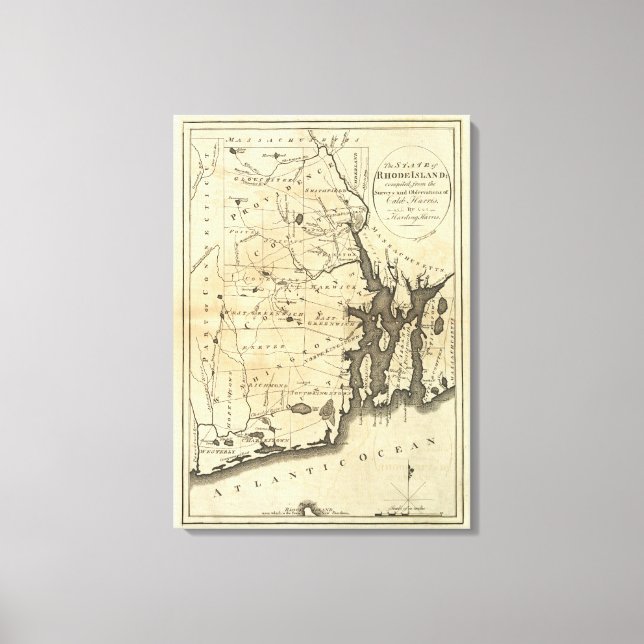 Lienzo Estado de Rhode Island (Anverso)