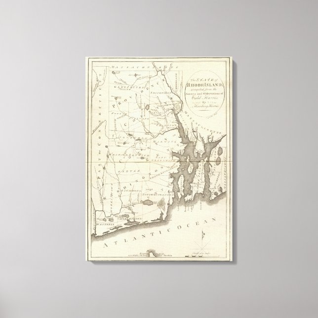 Lienzo Estado de Rhode Island 2 (Anverso)