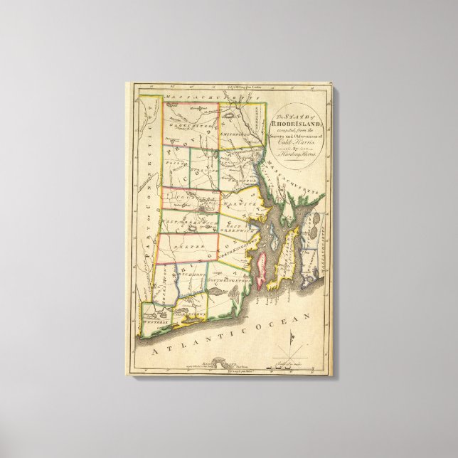 Lienzo Estado de Rhode Island 3 (Anverso)