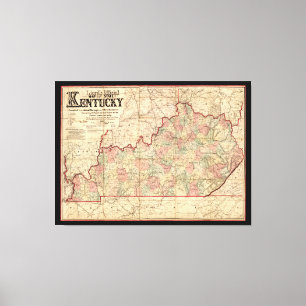 Lienzo Estado del mapa de Kentucky de James Lloyd (1862)